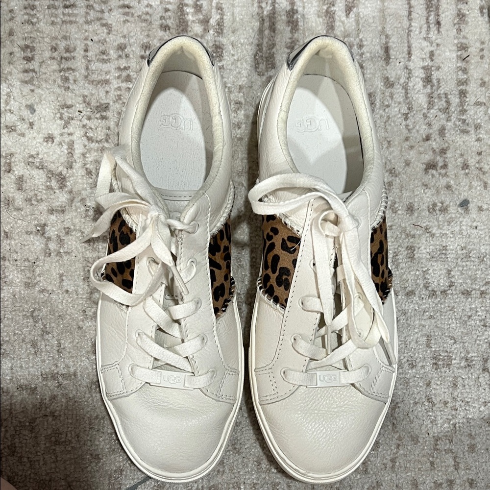 UGG Women's Cream and Leopard Print Sneakers